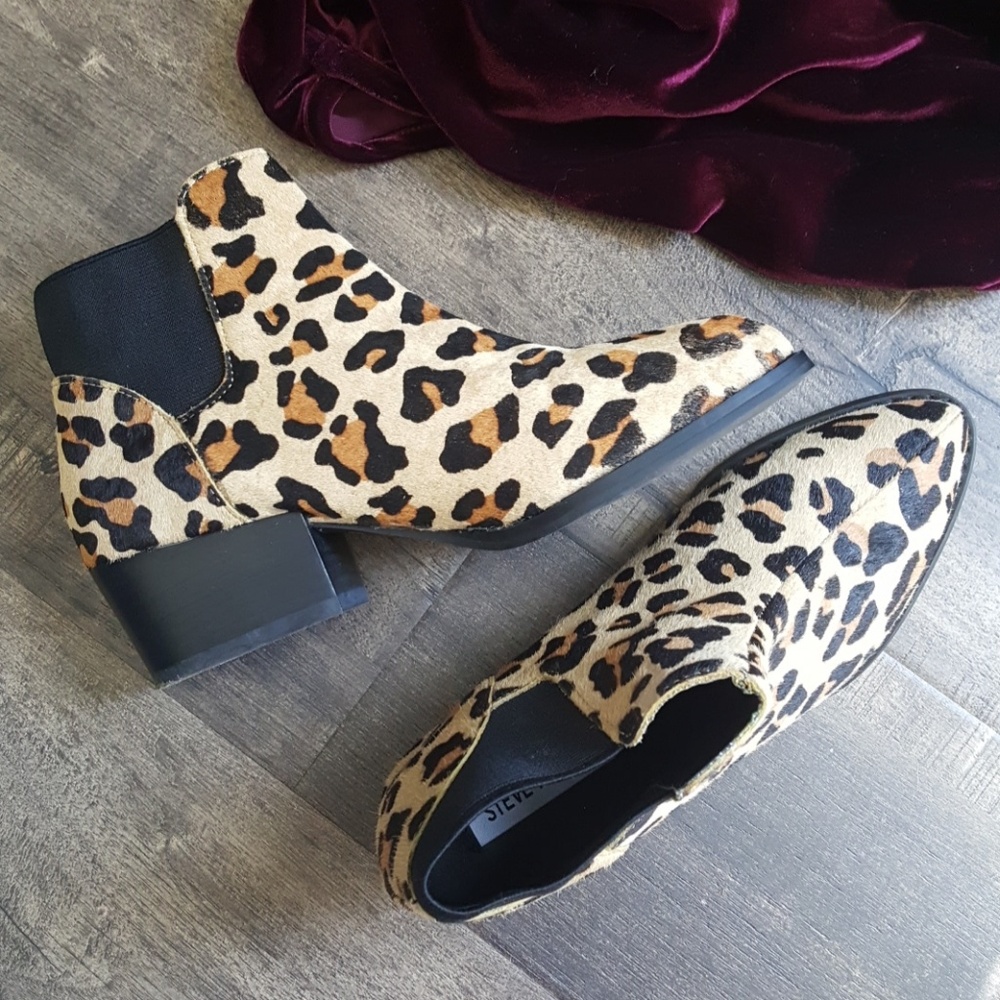 Cheetah print booties